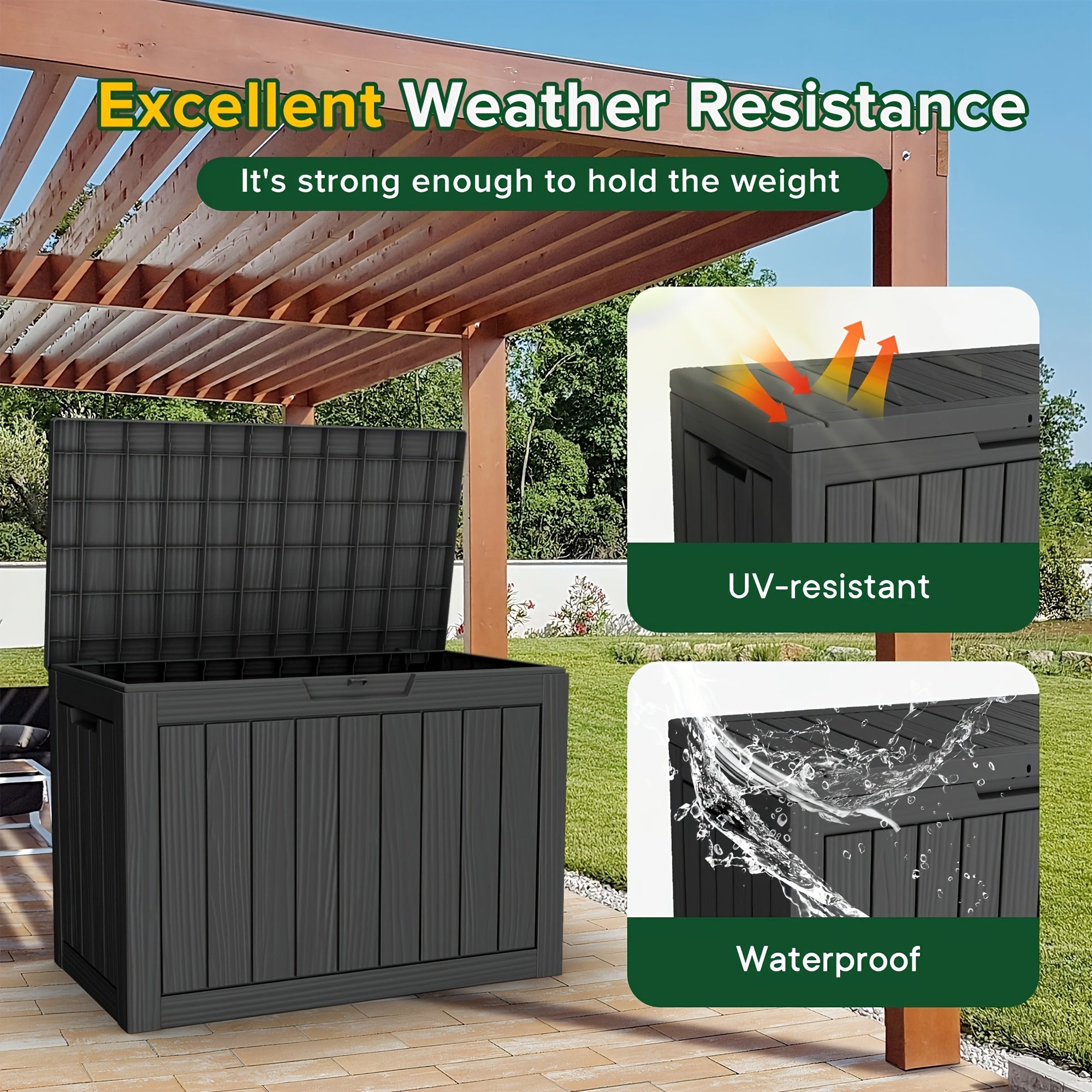 XL 51-gallon Outdoor Deck Box, Weatherproof And UV Proof, Lockable, Storage Bench Pet Supplies/clothing Miscellaneous Items/blankets Pillows/tools/express Delivery Suitable For Bedroom/patio/warehouse Holiday Gift For Halloween Christmas Thanksgiving