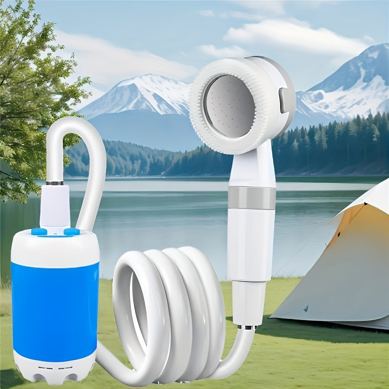Portable Shower Pump And Outdoor Camping Shower (5000Mah); Suitable for Washing Cars And Motorcycles, Showering While Hiking Or Camping, Beach Trips, Gardening And Crop Irrigation, Bathing Pets, Cleaning The Yard, And Outdoor Fishing