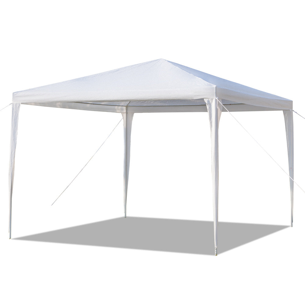10x10ft White 4-side/3-side/No cloth Awning PE cloth Plastic-sprayed iron pipe Spiral pipe