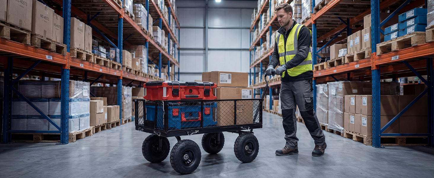 NorthSky Heavy Duty Garden Cart - 800lbs Load Capacity with 180° Rotating Handle, 10" All-Terrain Tires, Removable Sides for Easy Hauling, Off-Road Garden Wagon for Yard Work, Outdoor Utility Cart