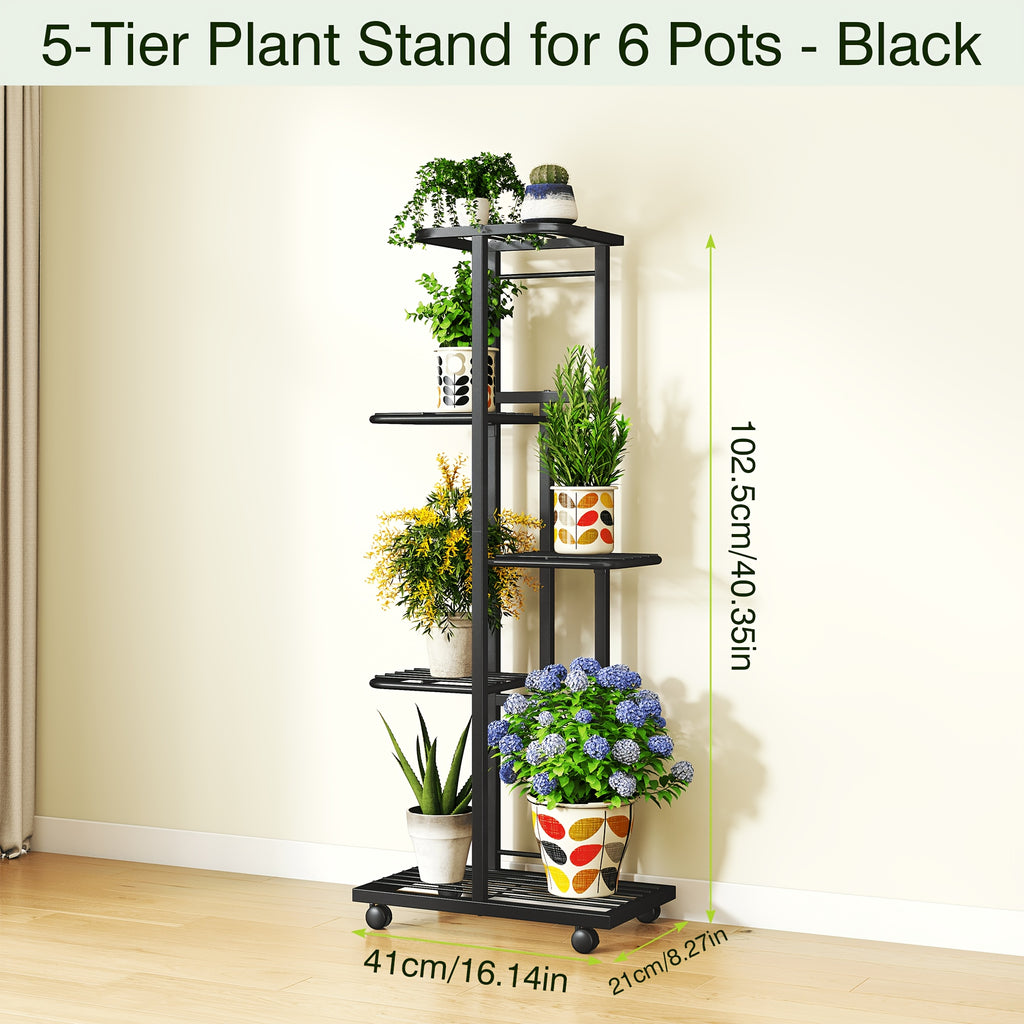 4/5 Tier Indoor Metal Plant Stand Garden Shelf for Balcony, Patio, Living Room Perfect for Flowers, Herbs, Greenhous, Multi-functional Metal Display Plant Stand, for Plant Lovers