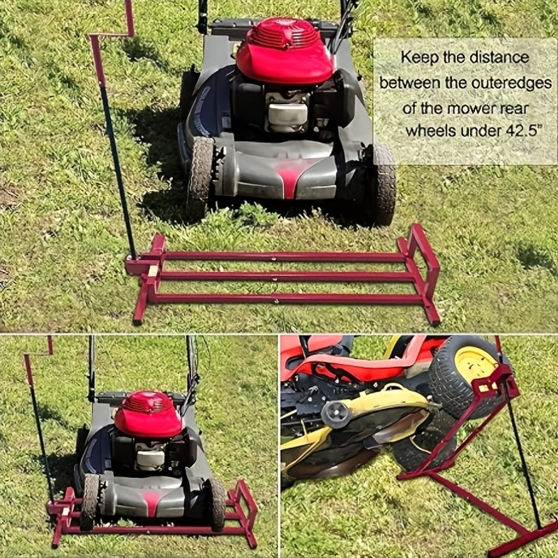 Lawn Mower Lift Jack, 880 Lbs Capacity Telescopic Maintenance Jack with Manual Handle And Power Tool Extension Handle, Adjustable Height - Lawn Mower Lift Table for Garden Tractors/Riding Lawn Mower