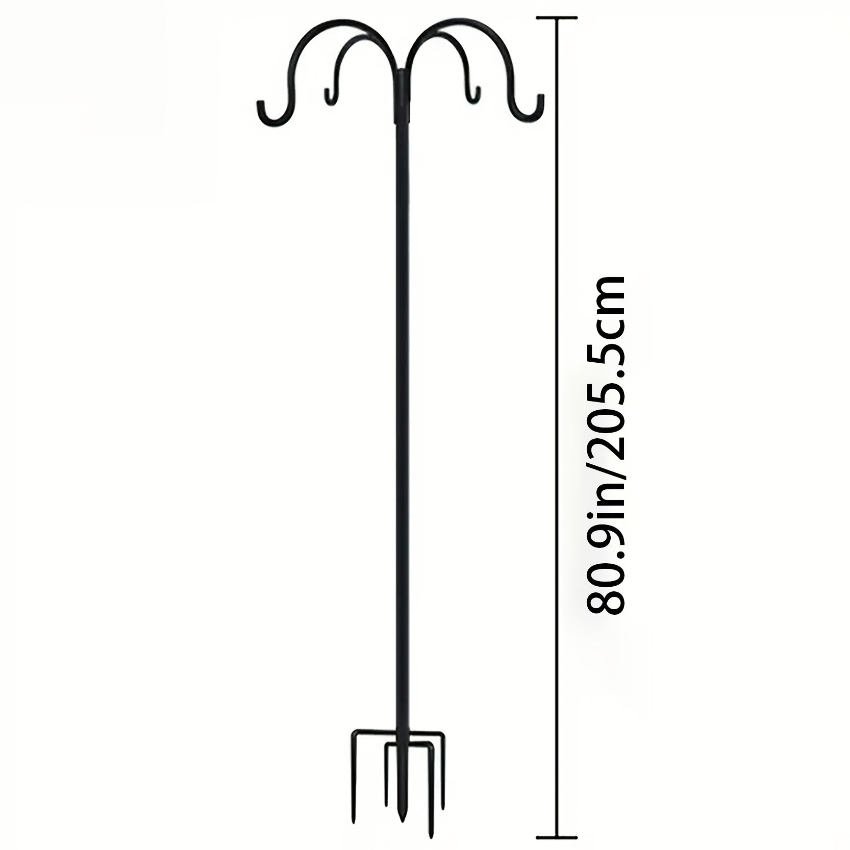 Pro 88"/80.9in Shepherd Hook - Windproof Anti-Tip Base & 4 Heavy-Duty Hooks (for Planters, String Lights, Wedding Arch Decor)
