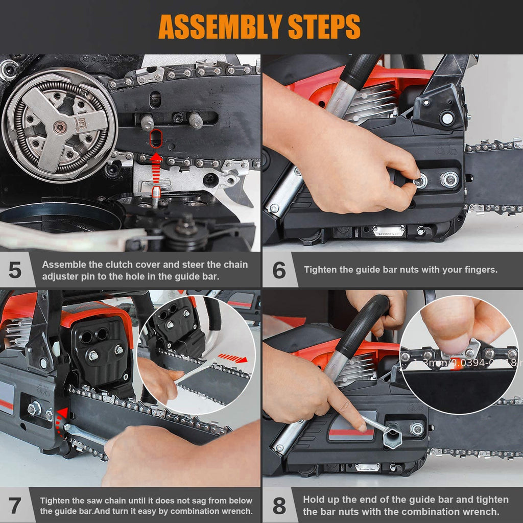 58Cc Gasoline Chain Saw - Powerful 2-Stroke Engine, 20-Inch Saw Chain - Cutting Tool, Efficient Wood Cutting, Logging And Ranch, Farm - Durable Design, Silent Design Safe to Use, Shockproof Handle, Suitable for Family Gifts