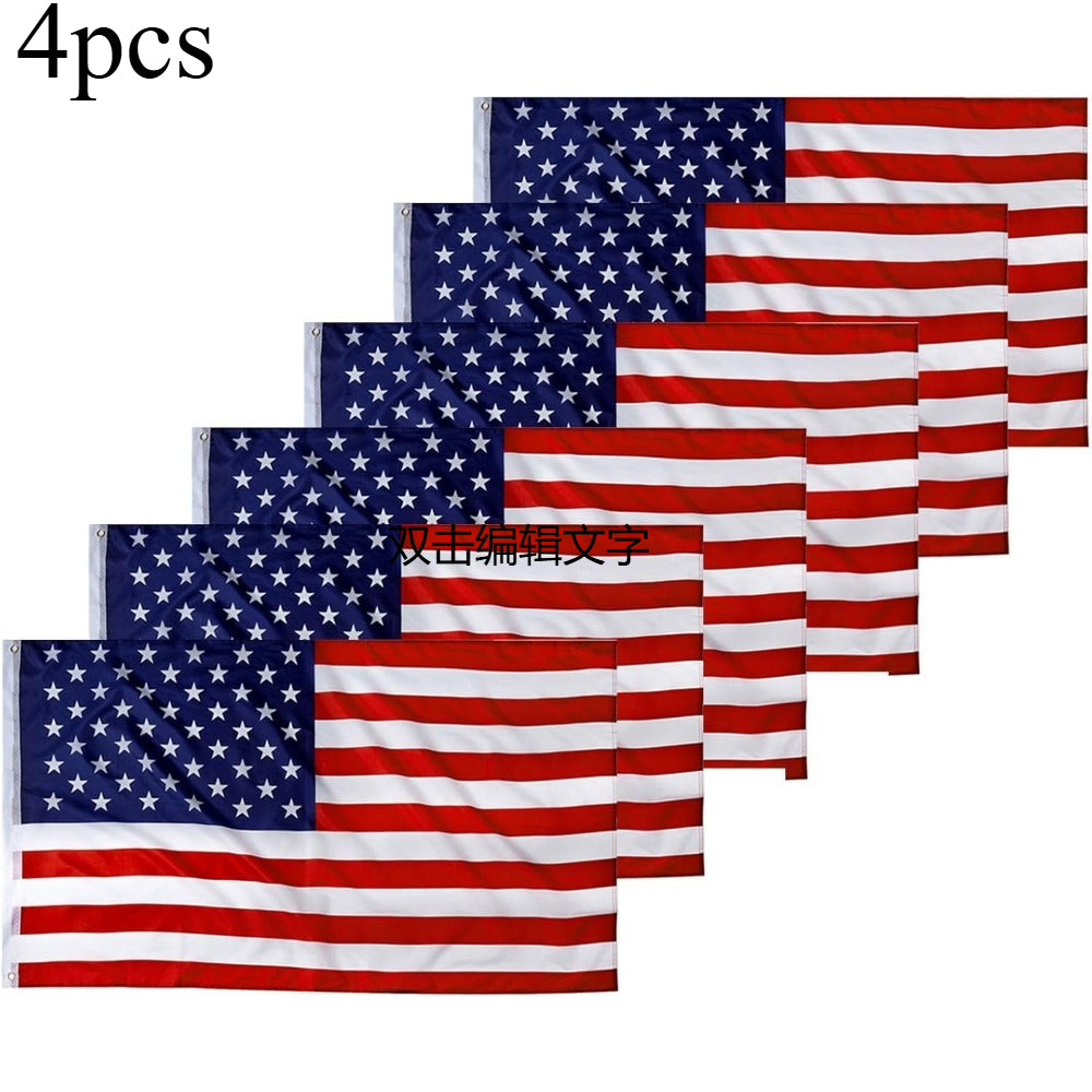 4Packs American US Flag 3x5Ft, Vibrant Color And Fade Resistant US Flags For Outside 3x5 Ft Flags Stitched Long Lasting Polyester With Durable Brass Grommets USA Flag
