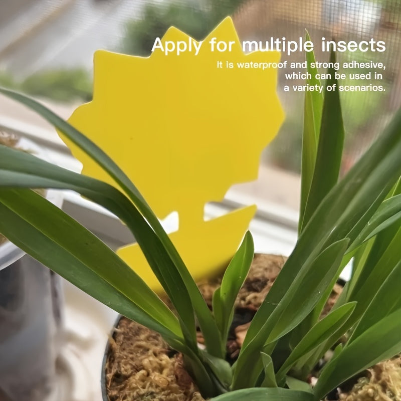 [Sticky Insect Traps] 100pcs Double Sided Butterfly Shaped Sticky Board Sticky Insect Board Yellow Insect Trap Sticky Traps Multiple Pot Pest Sticker Flying Insect Catching Control Sticker Home Greenhouse