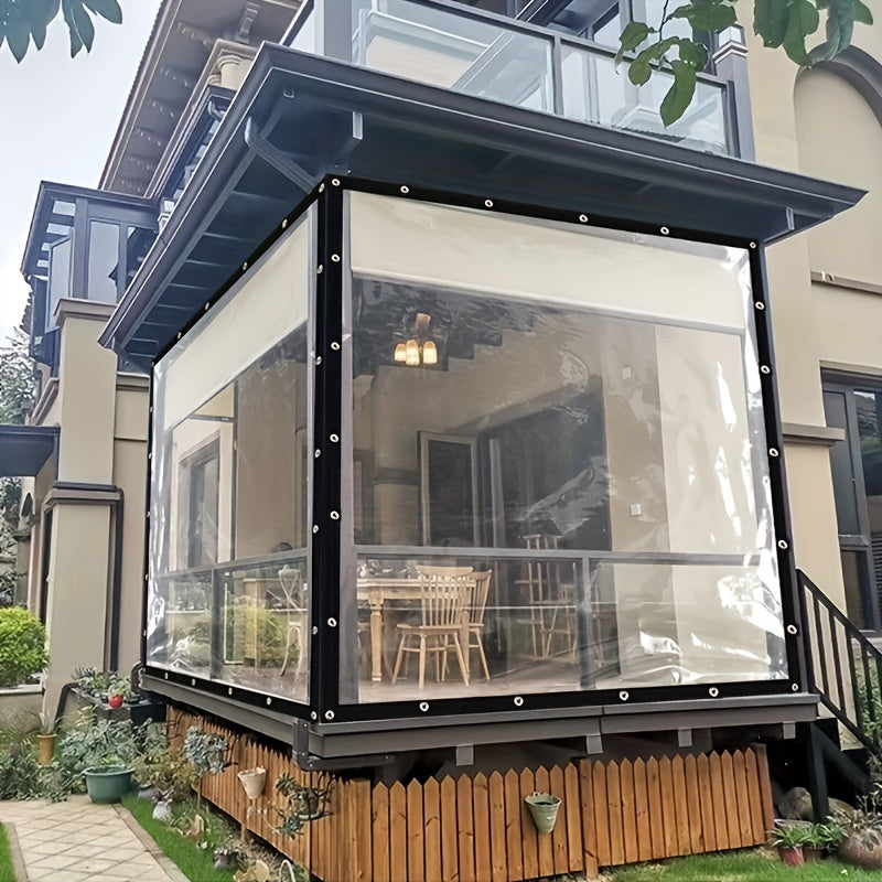 1pc UV-Resistant Transparent Tarp - Waterproof, Windproof & Dustproof Plastic Cover for Gardens, Balconies, Greenhouses & Succulents, Garden Houses