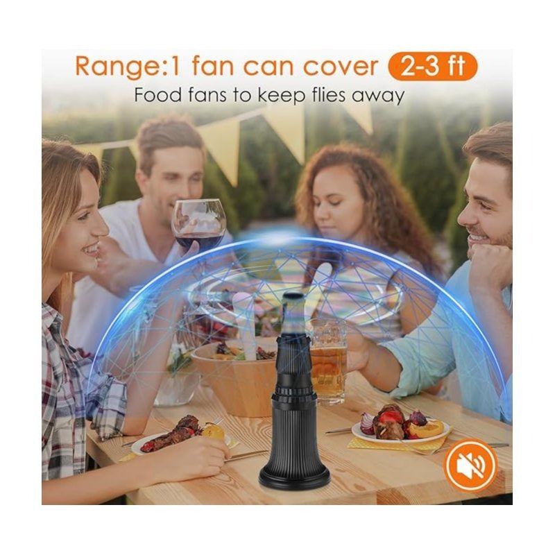 Fly Fans for Tables, Fly Fan for Indoor Outdoor Tables Battery Powered Fly Swatter Fan to Keep Flies Away with Holographic Blades for Home Party Outside Picnic, 6 Pack