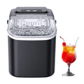 Portable Bullet Ice Maker Machine for Countertop - 9 Cubes In 6 Mins, 26/29lbs Per Day, Self-Cleaning Ice Machine with Ice Scoop & Basket, Compact for Backyard BBQ, Camping, Outdoor Party, Kitchen.
