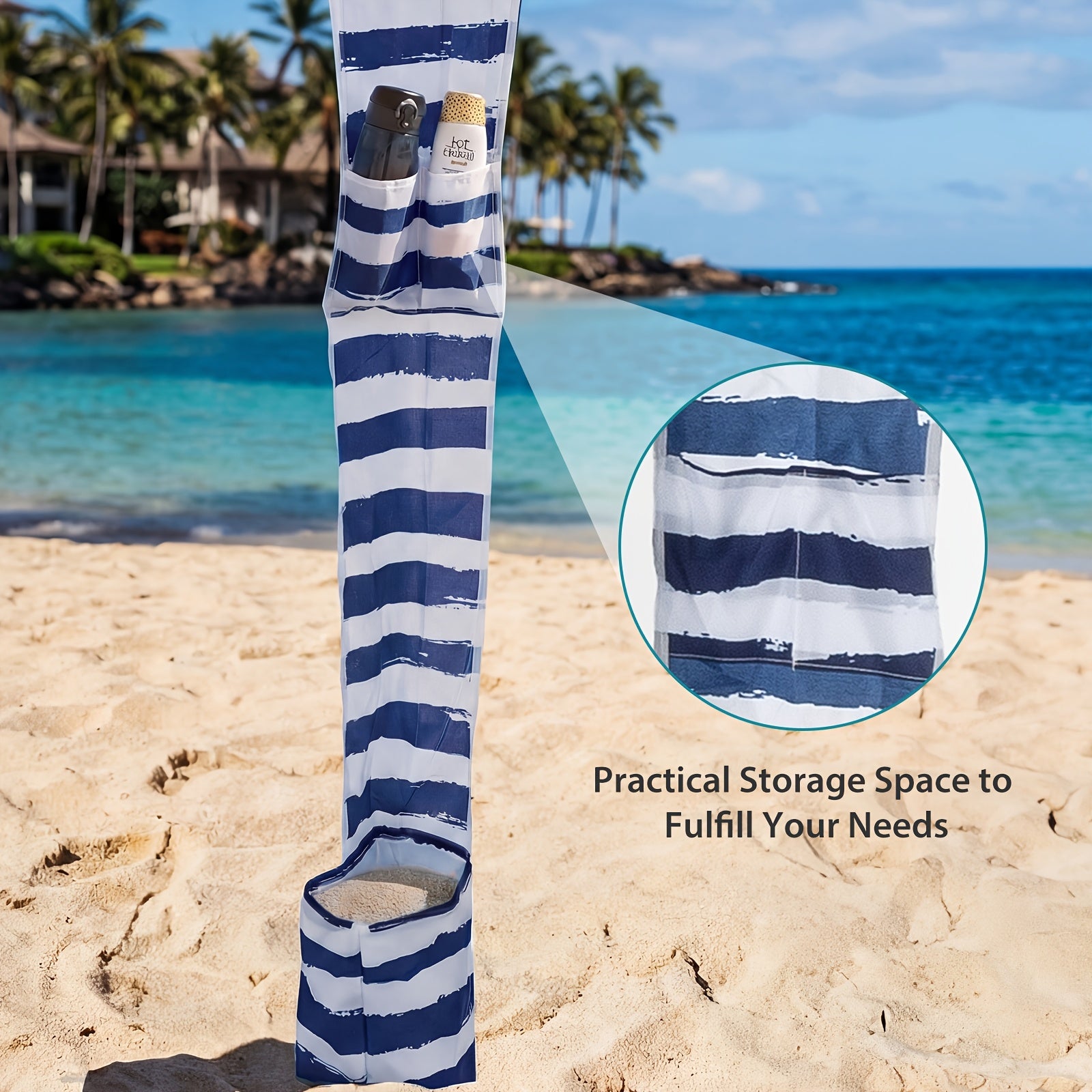Portable Beach Cabana Shelter Canopy, UPF 50+ Sand Pocket Sun Shade with Carry Bag, Easy Setup Outdoor Beach Tent with Vent Top, for Family & Friends