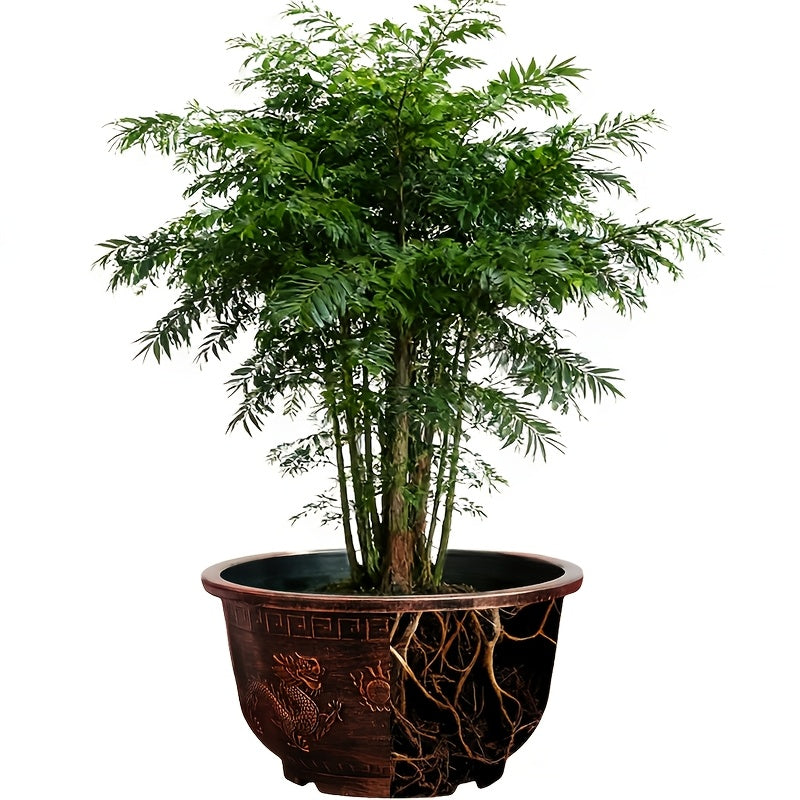 Set - 2pcs,17 Inches Copper Dragon Pattern Planter - Christmas And Halloween Flower Pot, Ideal for Lotus & Halloween Decorations Outdoor & Christmas Decorations for Home. Gardening Gift,home Decor