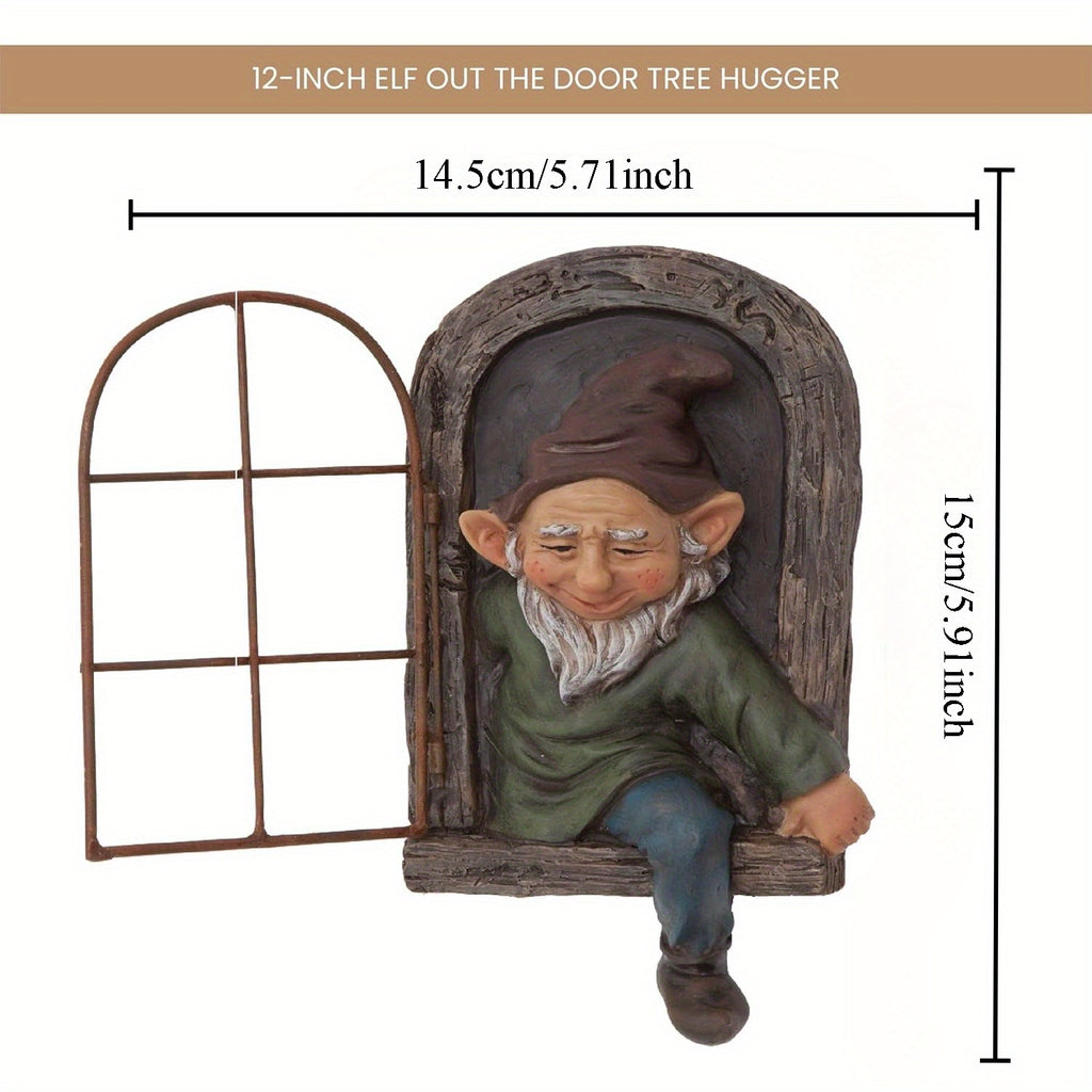 1pc a 5.9-Inch Elf Figure Designed to Hug Trees - a Playful Garden Ornament Ideal for Both Christmas And Halloween