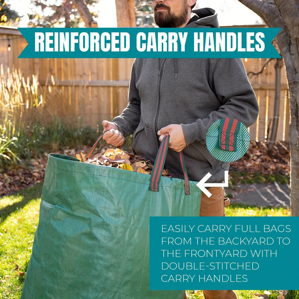 72-Gallon Sturdy Garden Bags | Reusable Bags for Leaf And Lawn Cleanup | Made from Durable Polypropylene with a PET Film Coating for Collecting Debris And Grass Clippings