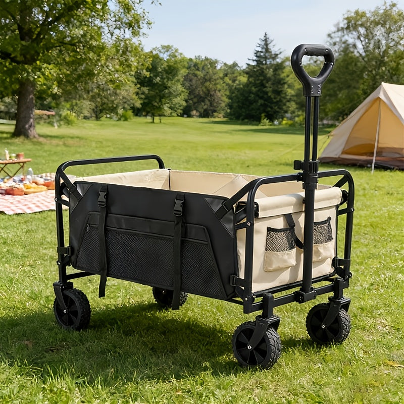 Camper Side Bag, Excluding Camper 27.75 X 11.8 Inch Foldable Trolley Side Bag, Thickened 900D Oxford Cloth Umbrella Bag, Trolley Cargo Side Bag, Oxford Cloth Storage Bag with Mesh Bag, Suitable for Folding Trolley