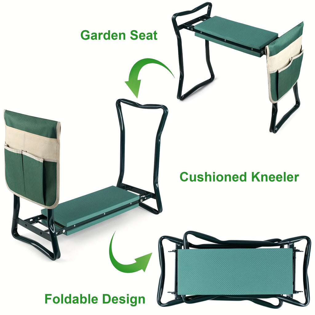 A Garden Kneeling Pad And Seat That Features a Thick And Wide Soft Cushion, This Foldable Gardening Bench Is Sturdy Enough for Both Kneeling And Sitting, Making It an Excellent Gift for Women And Seniors Who Love Gardening