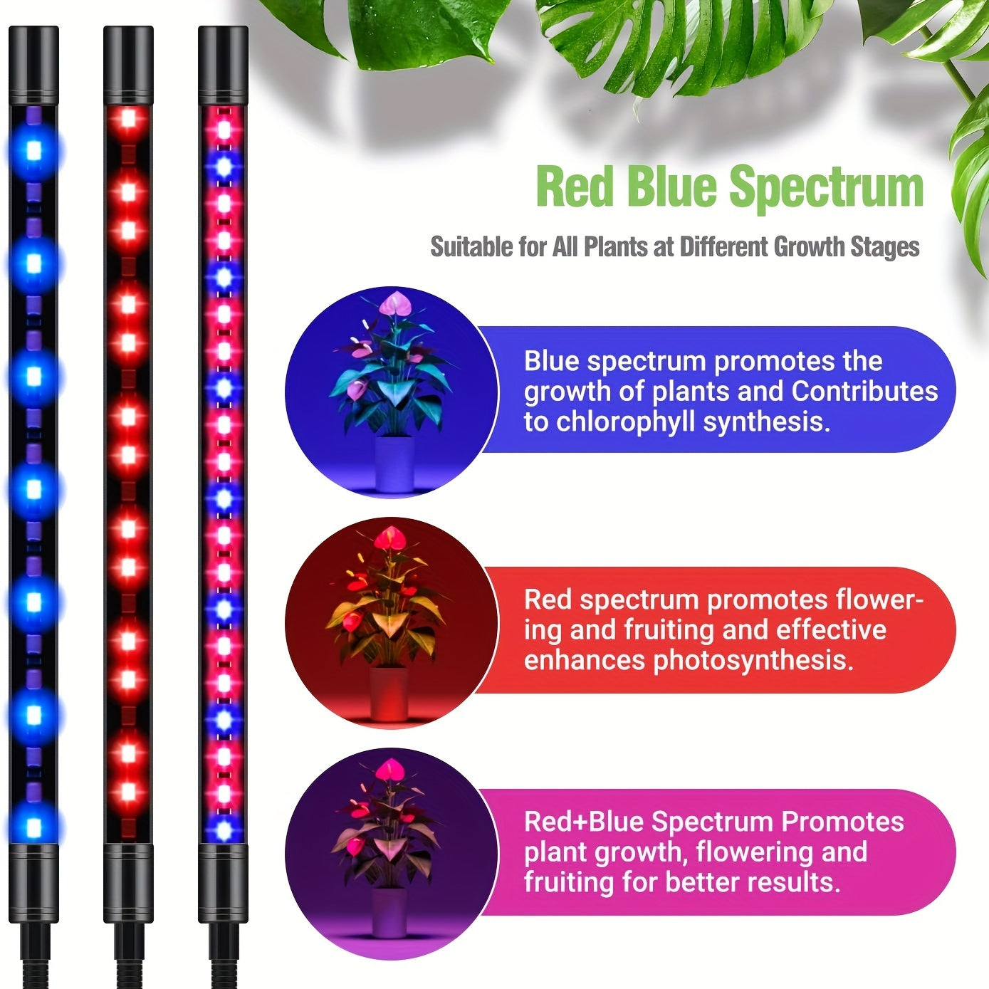 Grow Lights For Indoor Plants, 5 Heads Red Blue White Full Spectrum Plant Light With 29-61" Adjustable Tripod Stand, Indoor Grow Lamp With Remote Control And Auto On/Off Timer Function, Wireless Remote Control, Wired Lights