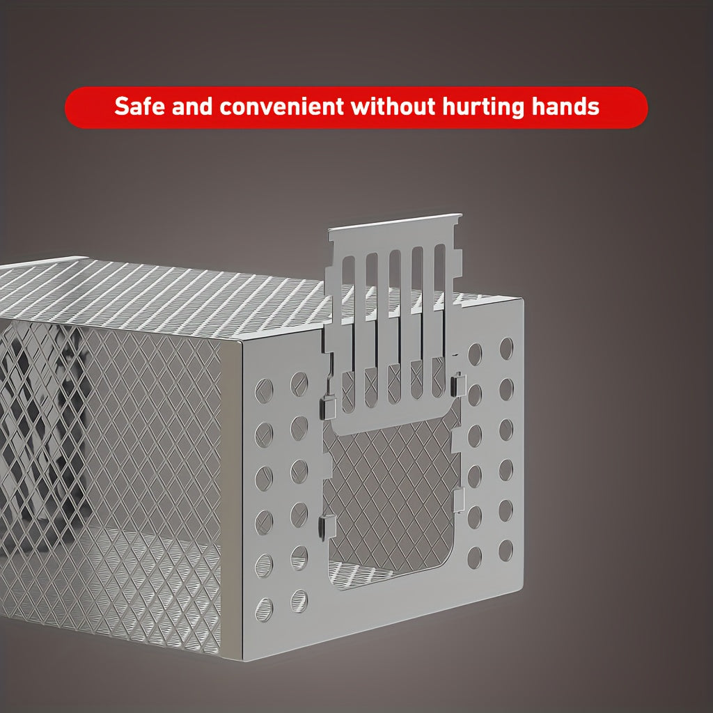 High-efficiency Automatic Mousetrap-designed for Continuous Catching, Metal Structure, Galvanized Rust Prevention, One-way Entrance And No Exit Design, Suitable for Indoor And Outdoor Pest Control, Without Power Battery.