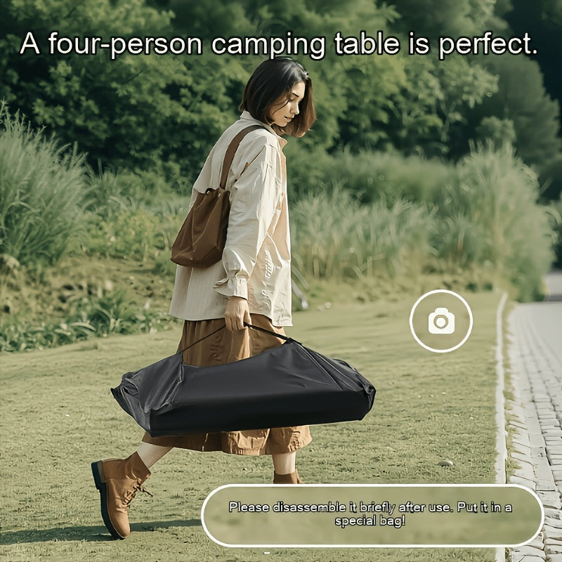 Portable Folding Patio Table Includes Storage Bag. Lightweight And Foldable Patio Table Outdoor Table Sturdy Construction Suitable for Patios Gardens Terraces Picnics Barbecues Beaches Parties Compact And Durable Design Suitable for Various Occasions