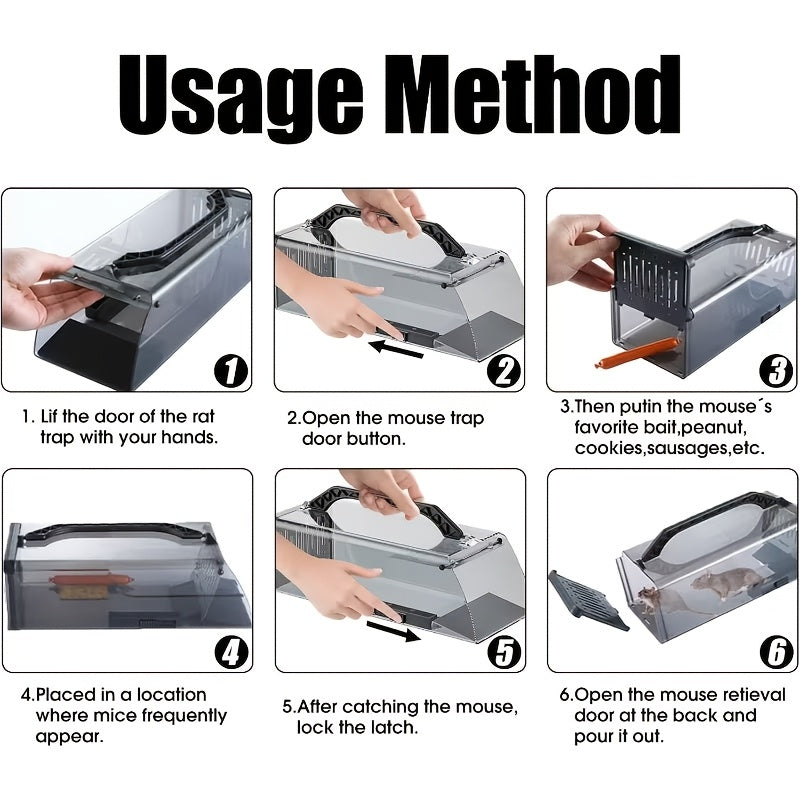 Humane Fully Automatic Mouse Trap, Live Capture Without Harm, Continuous Capture, Design, Suitable for Home And Outdoor Use