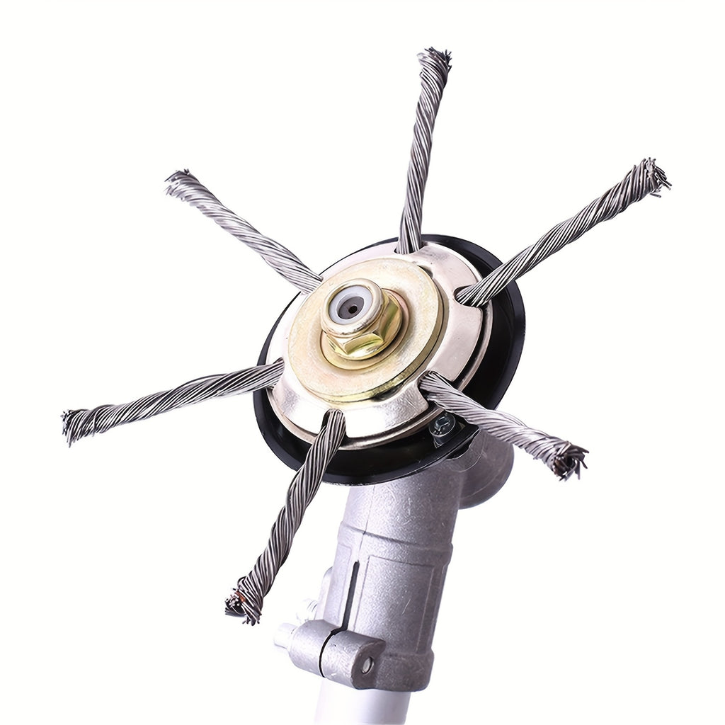 Durable Grass Trimmer Head for Lawn Mowers, Featuring a Wire Brush Head with Knotted Wire, 24.5Mm, Designed As a Replacement Tool for Brush Cutter Attachments