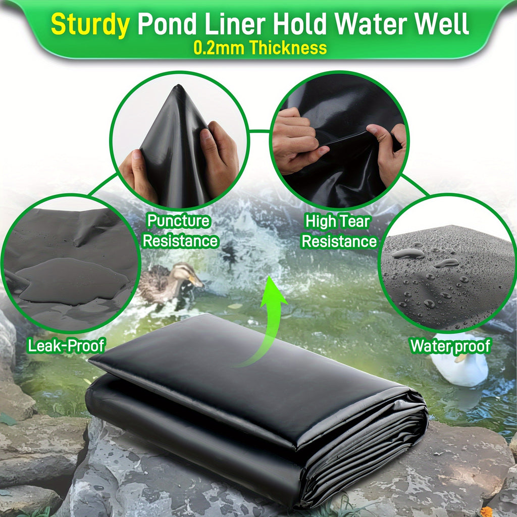 Pond Liner, 84 X 120 Inch HDPE Small Pond Liners for Outdoor Ponds, Pond Liners for Koi, Fish, Water Garden, Fountain, Waterfall