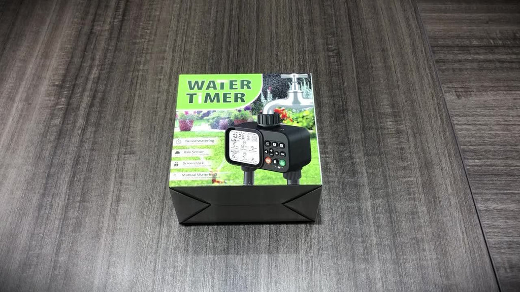 Garden Hose Watering Timer - Water Timer with 2 Outlets - Rain Delay/Manual Watering/Automatic Irrigation Control System Hose Timer for Plants, Gardens, Lawns and Outdoors Programmable Faucet Timer