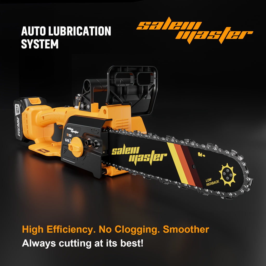 Flash [Free Battery*2/1] 12"/8"/6" Cordless Chainsaw with Auto-Lubrication & Tool-Free Chain Tension | 4.0Ah Li-ion Battery & Overload Protection | Compact Lightweight Design for Women/Seniors | Cuts Trees/Limbs, Black Friday Discounts