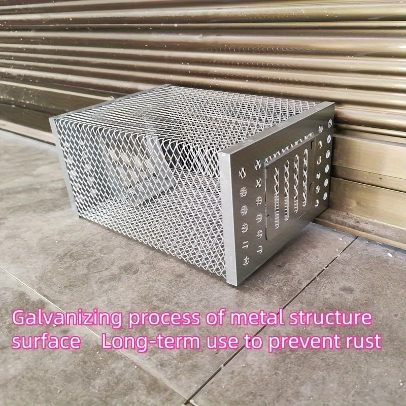 High-efficiency Automatic Mousetrap-designed for Continuous Catching, Metal Structure, Galvanized Rust Prevention, One-way Entrance And No Exit Design, Suitable for Indoor And Outdoor Pest Control, Without Power Battery.