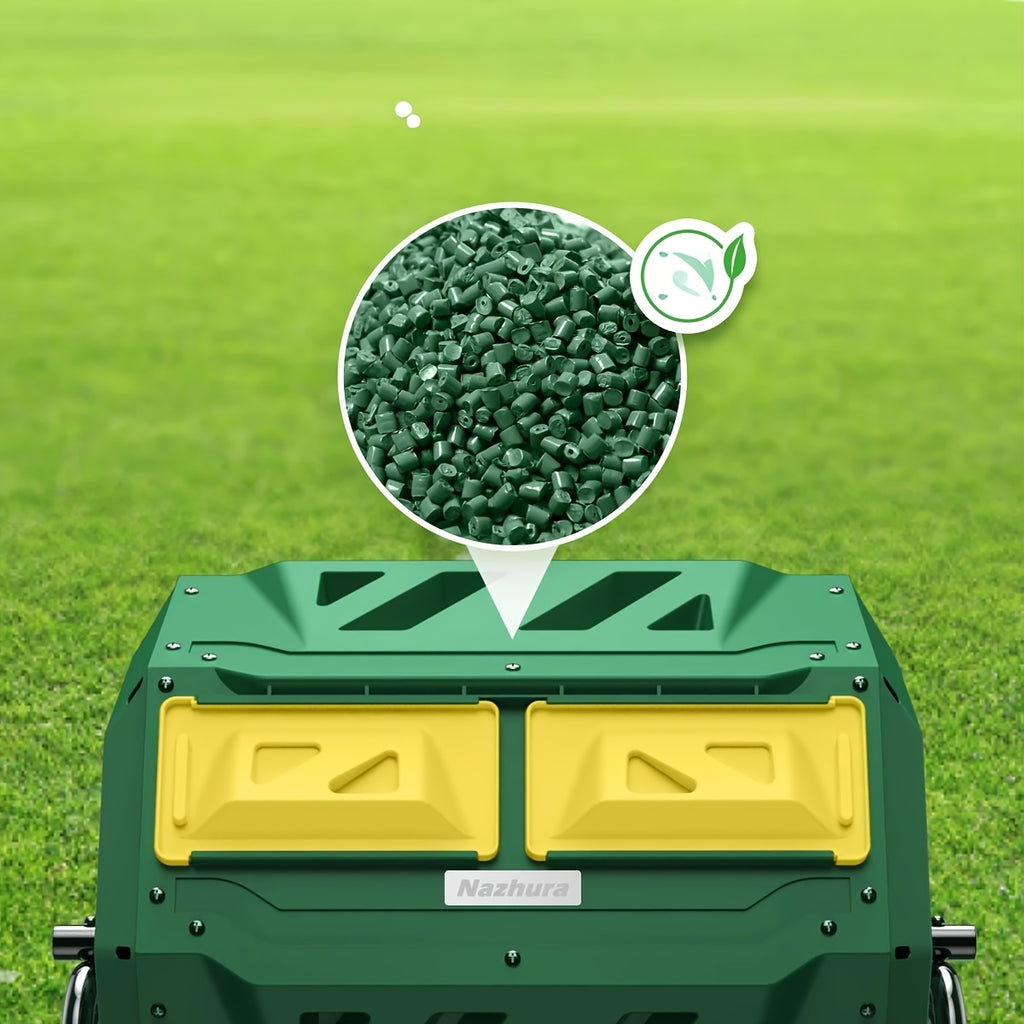 Tumbling Composter with Two Chambers, 43 Gallons, Suitable for Kitchen Scraps, Garden Debris, Patio Waste, And Yard Leaves