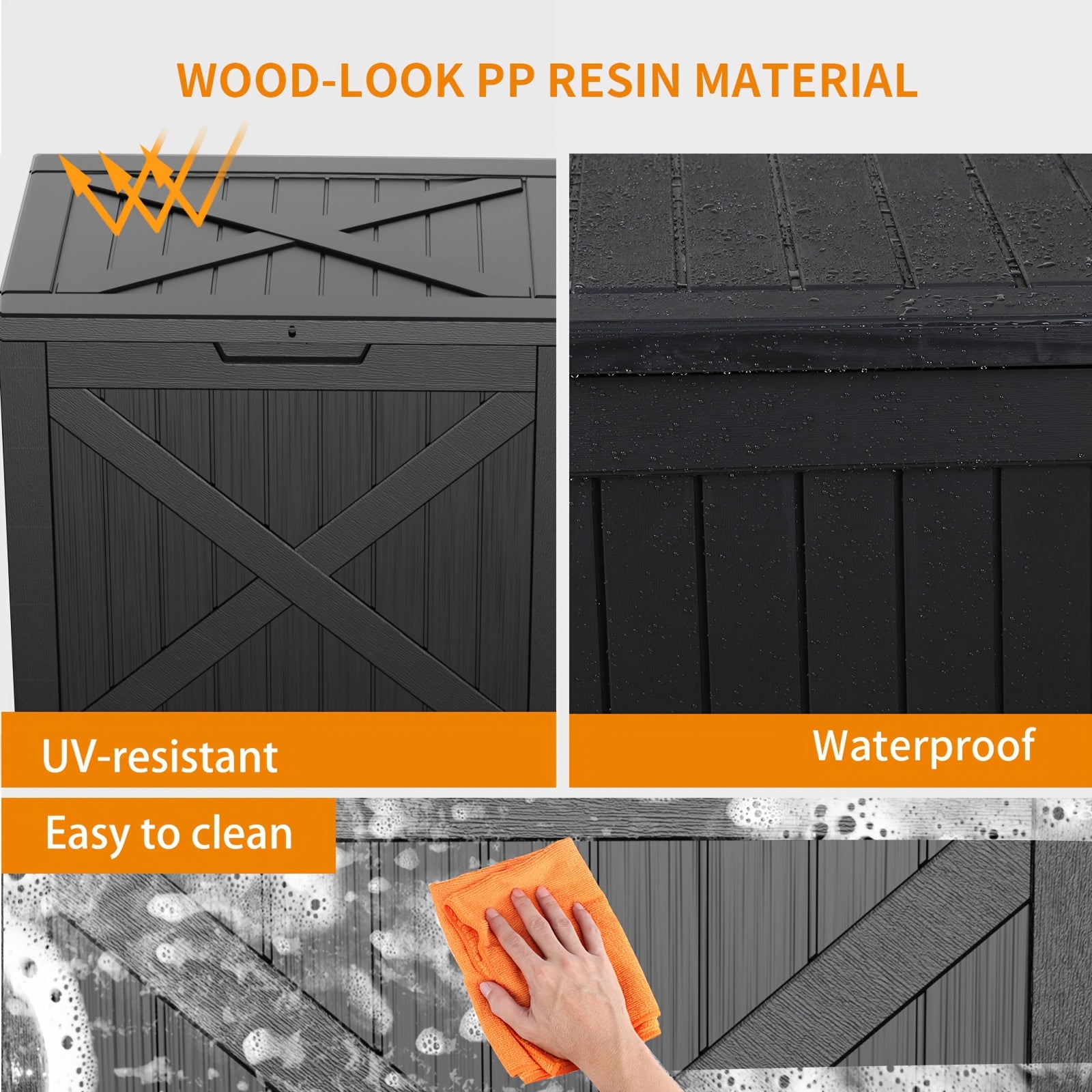 X-Sturdy 35 Gallon Large Resin Outdoor Storage Box, Weatherproof, UV Resistant - Heavy Duty Deck Box for Patio Furniture, Pool Tools, Outdoor Tools And Gardening Tools. Lockable, Perfect Holiday Gift for Halloween, Christmas, Thanksgiving, Box