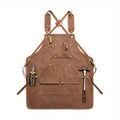 Woodworking Apron for Men with 9 Tool Pockets, Heavy Duty Waxed Canvas Apron, Gifts for Men, Adjustable Cross Back Straps - Suitable for Workshop Mechanics, Technicians, Carpenters, Blacksmiths, And Gardeners