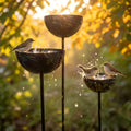 A Set of Three Outdoor Rainwater Containers, Retro and Beautiful Bird Bathtubs, Garden Courtyard Bird Feeder, Creative Outdoor Decoration