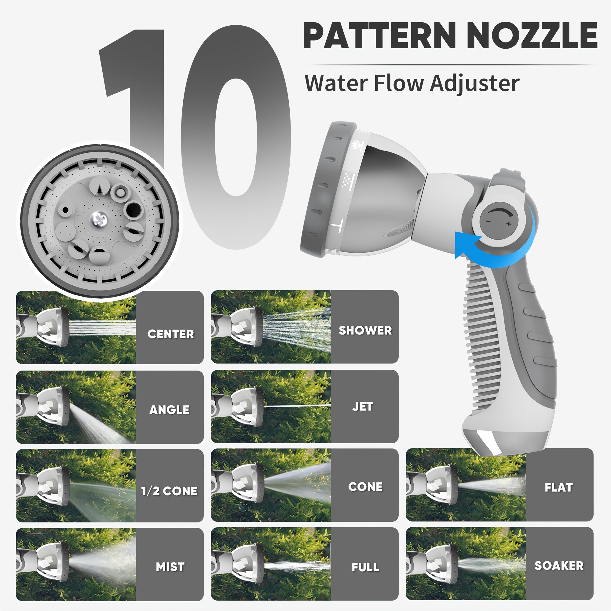 40/100/110/130FT X 1/2" Retractable Garden Hose Reel, Decorative Outdoor Garden Hose Reels - Automatic Self-Retracting Wall-Mount Hose Reel with Enclosed Storage, Any Length Lock, 10 Patterns Nozzle