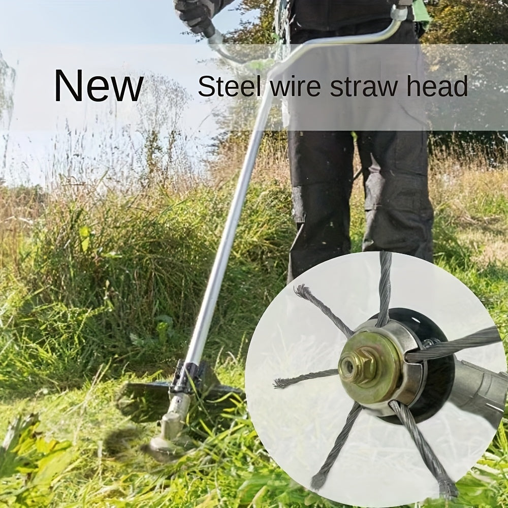 Durable Grass Trimmer Head for Lawn Mowers, Featuring a Wire Brush Head with Knotted Wire, 24.5Mm, Designed As a Replacement Tool for Brush Cutter Attachments