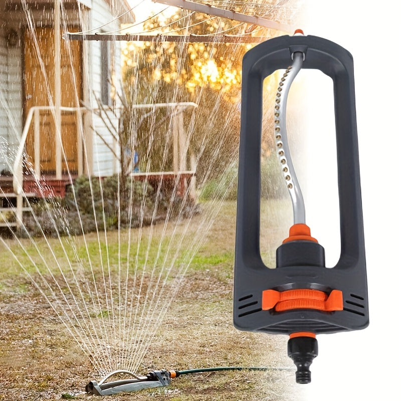 Heavy-Duty Oscillating Lawn Sprinkler with 19 Nozzles - 3600 Sq Ft Coverage, 180° Rotation, Durable Plastic Construction & Stable Base - Includes Spray Jet Cleaning Needle for Yard & Garden, Sprinklers for Lawn, Efficient Water Distribution, Metallic Adju