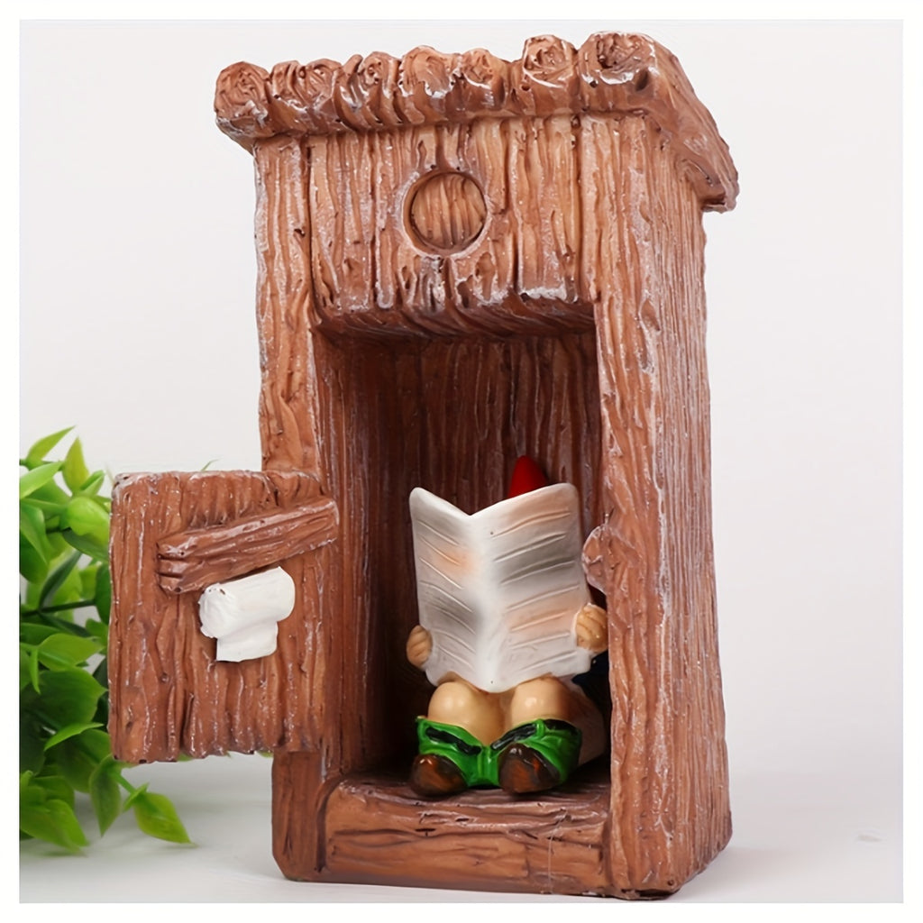 Funny Garden Gnome Outdoor Statues Naughty Sculpture Decoration Inappropriate Read Newspaper Gnome For Indoor Lawn Yard Red