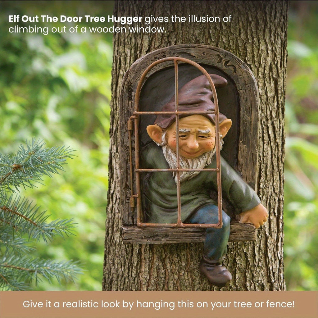 1pc a 5.9-Inch Elf Figure Designed to Hug Trees - a Playful Garden Ornament Ideal for Both Christmas And Halloween