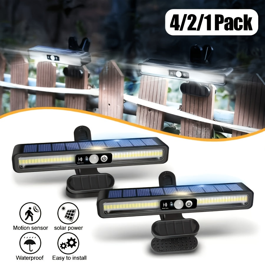 4/2/1 Pack Outdoor Solar Motion Sensor Light IP65 36pcs 5630 High Brightness LED Beads Clip-on/wall Mounting Methods Wall Light Fence Light Camping Light Landscape Light Suitable for Camping Garage Courtyard Commercial Lighting, Automatic On/off.