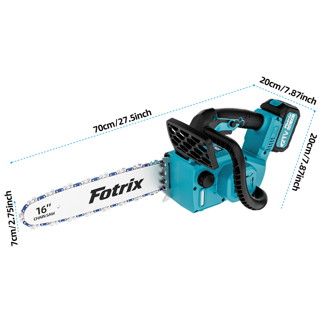 Cordless Chainsaw | 12/16-Inch, Battery Powered Handheld Electric Saw for Brush Clearing, Fence Line Cleanup, Dead Wood Removal, Hedge Reducing, Log Bucking, Property Maintenance, Estate Care, Trail Grooming & Tree Limb Salvage