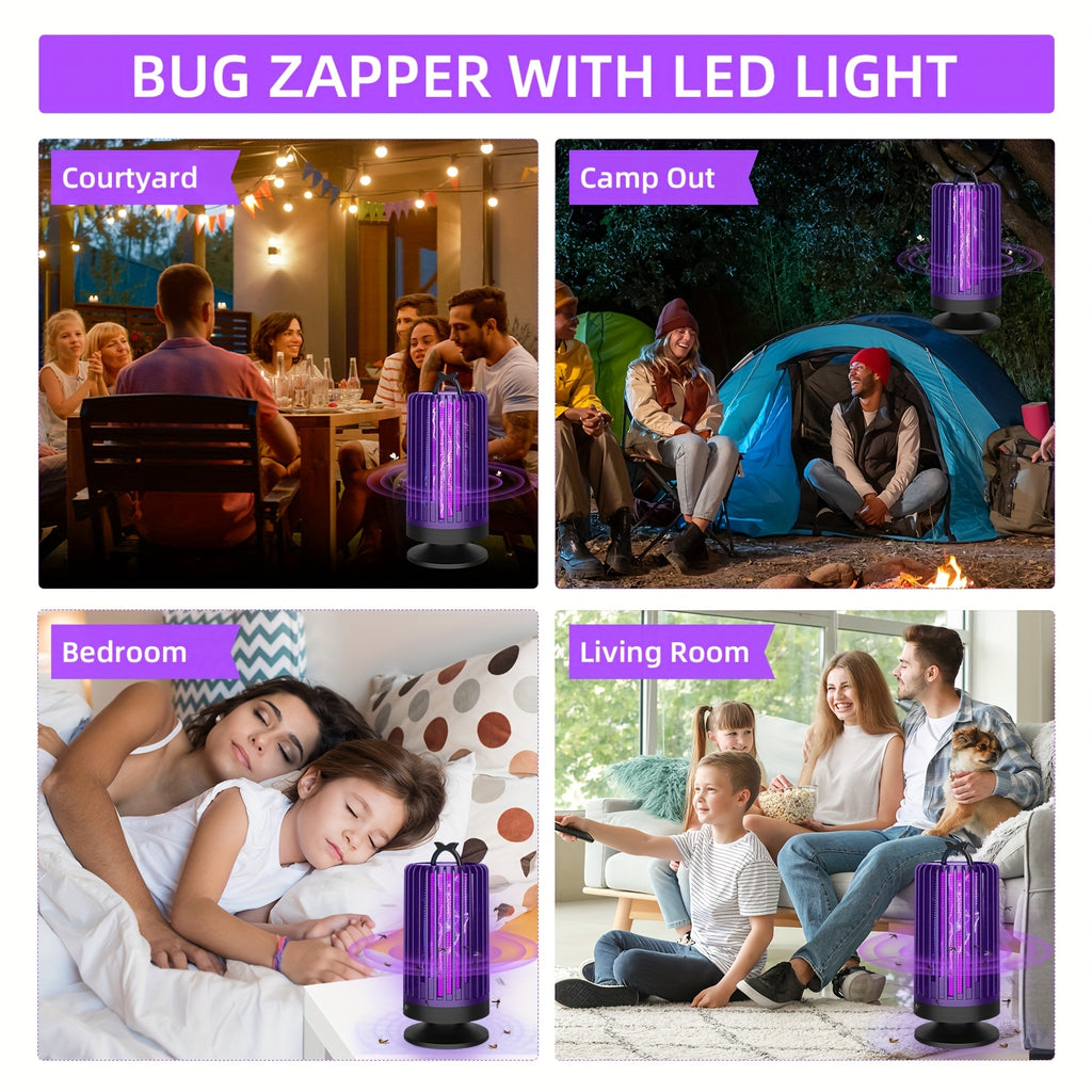 Indoor Electric Mosquito Trap with a Reusable Purple Light, Featuring a Whisper Mode, Covering an Area of 20 Square Meters, And Equipped with a Replaceable Grid for Killing Flies, Suitable for Home, Office, Or Dorm Use