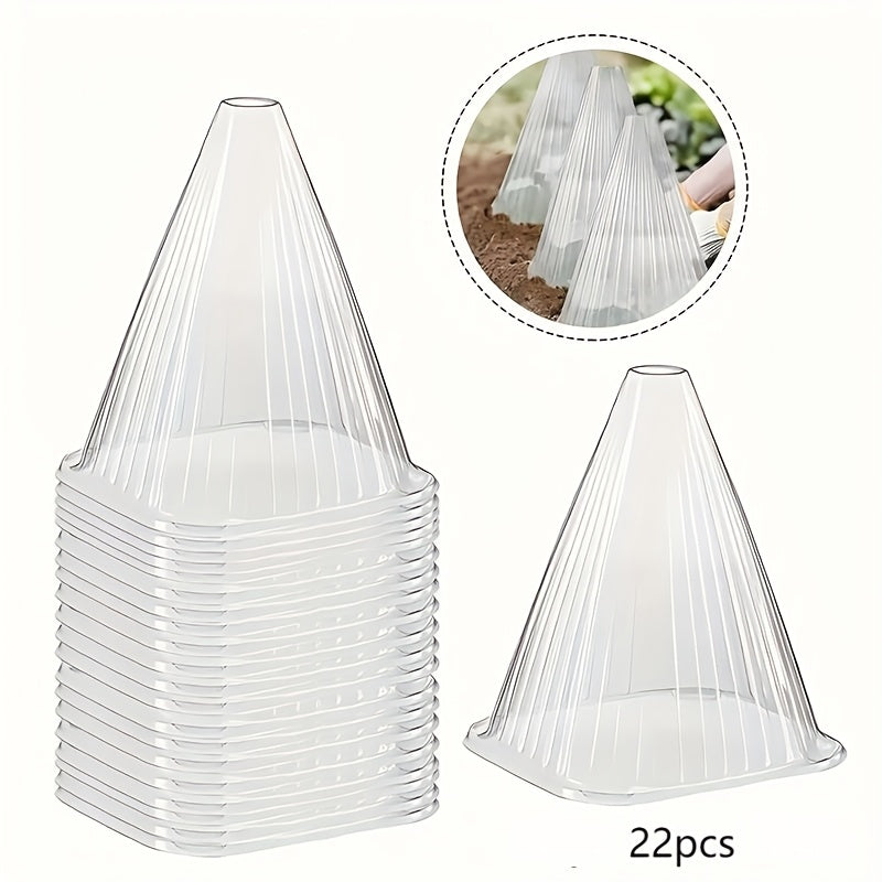 A Set Of22 Reusable Transparent Plastic Plant Bell Covers - Protecting Plants From Birds, Frost, And Snails - Garden Protection Accessories