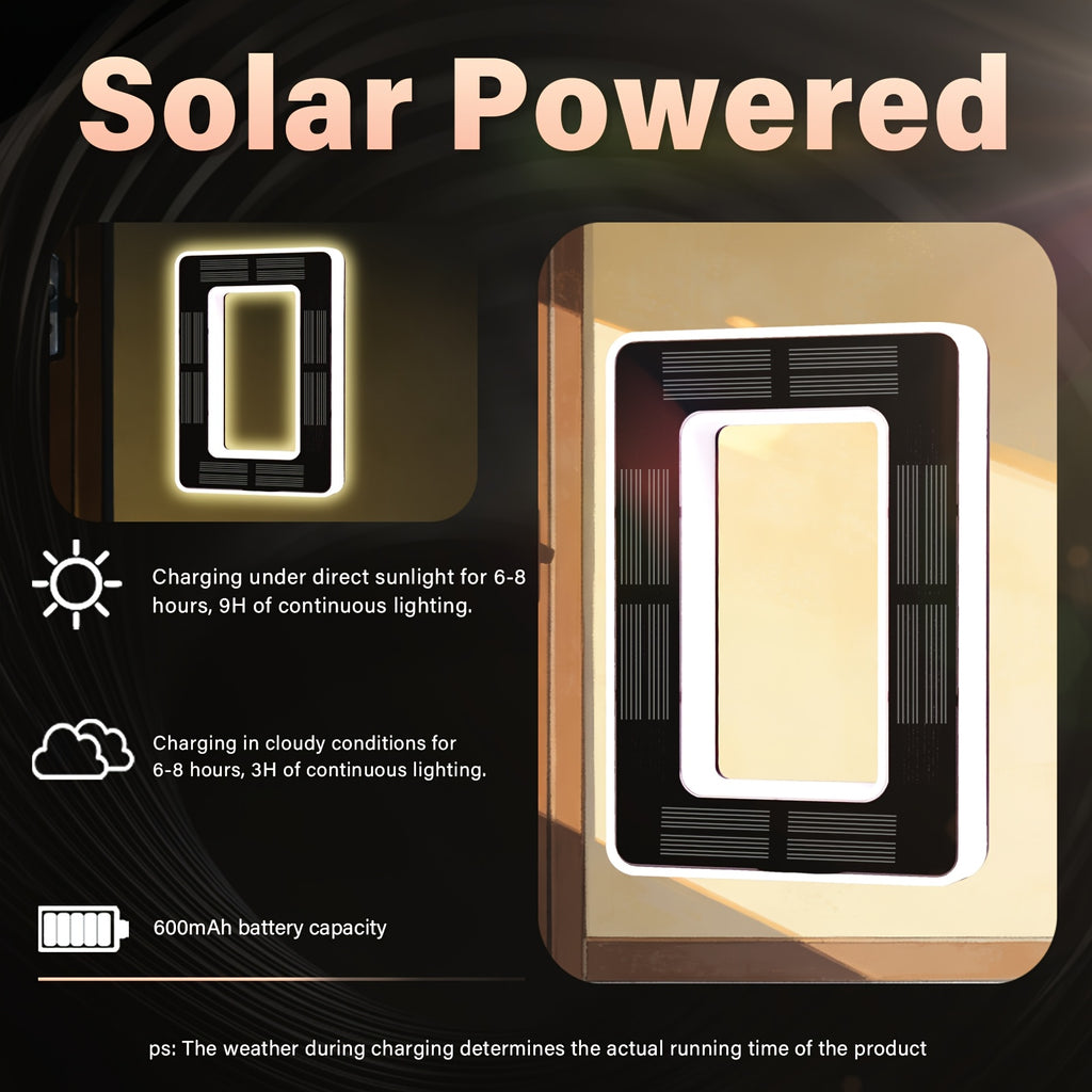 6.7 Inch Solar Powered LED House Number Sign, IP44 Address Number Light for Home, Light Up Door Numbers, 600mAh, Wall-Mounted, No Wiring Required, Modern Backlit Address Sign for Homes Decor