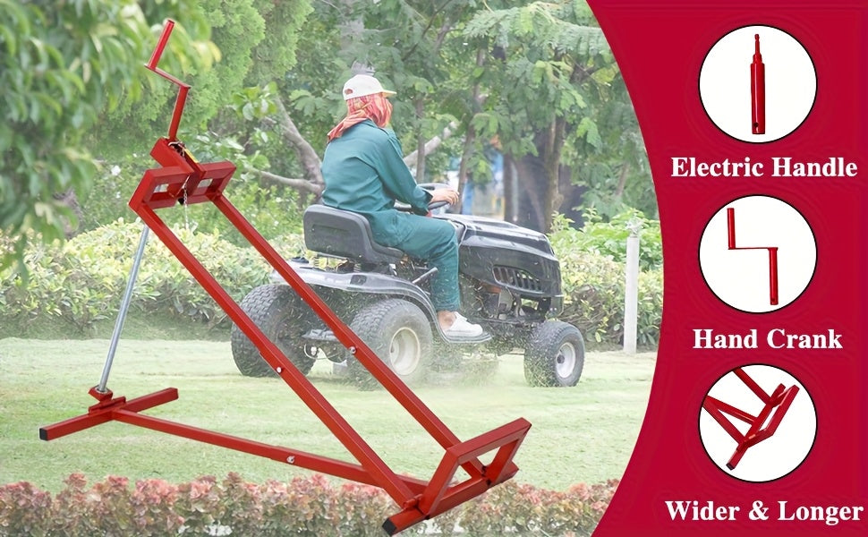 Lawn Mower Lift Jack, 880 Lbs Capacity Telescopic Maintenance Jack with Manual Handle And Power Tool Extension Handle, Adjustable Height - Lawn Mower Lift Table for Garden Tractors/Riding Lawn Mower