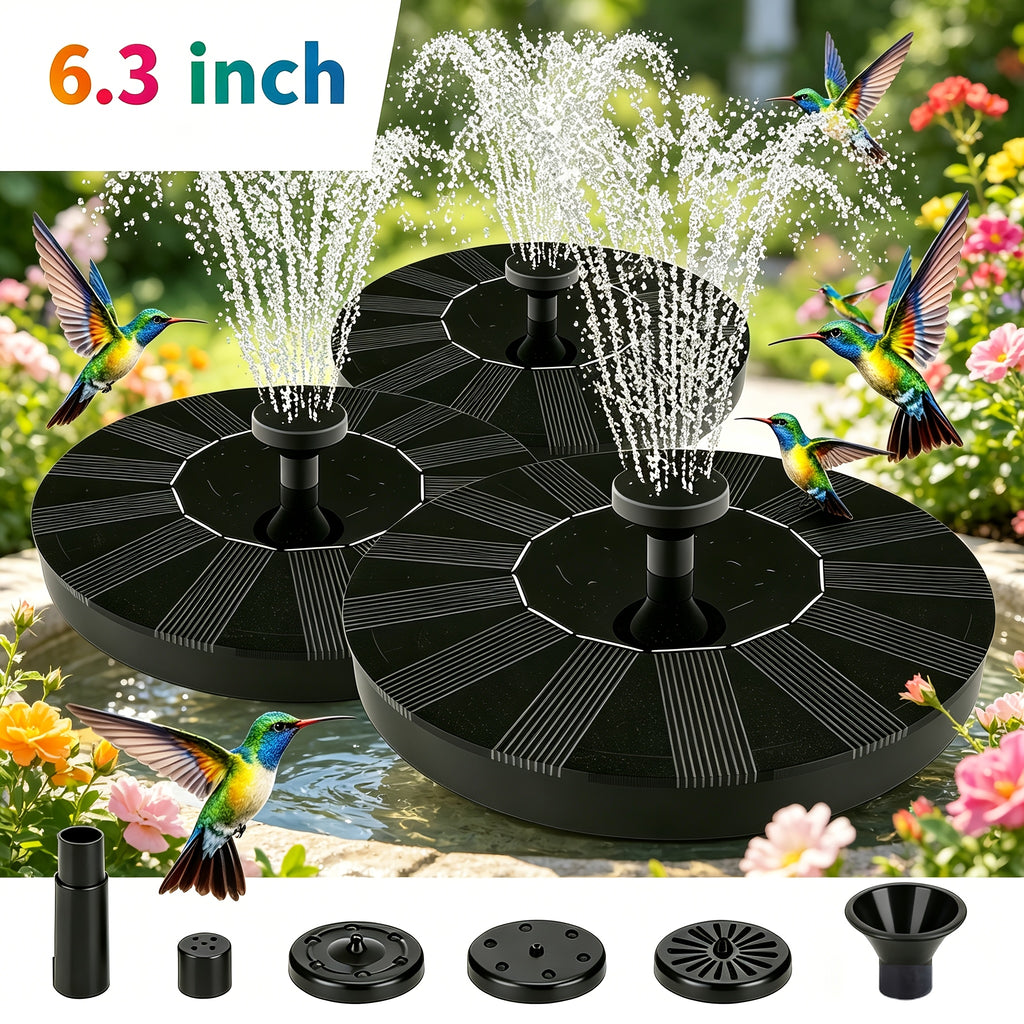 1-3 Pack 13/16cm Diameter Solar Fountain Pump, 3W Polycrystalline Solar Water Pump, IPX8 Waterproof, For Outdoors, Gardens, Ponds, Bird Baths, Aquariums, Water Circulation Pump, 11.8 To 19.7 Inches Water Jet Range.