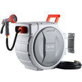 VEVOR Retractable Garden Hose Reel, 1/2 in x 100 ft, Wall Mounted Hose Reel with 9-Function Sprayer Nozzle and 180° Swivel Bracket, Any Length Lock, Automatic Slow Rewind System, for Garden Watering