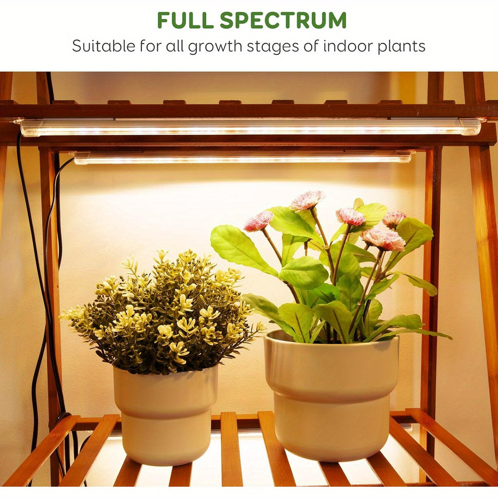 4 Bars 13" Grow Lights for Indoor Plants, 192 Leds Full Spectrum Plant Grow Light Strips with Auto On/Off Timer 3/9/12H, 10 Brightness, 3 Switch Modes Sunlike Growing Lamps for Hydroponics Succulent
