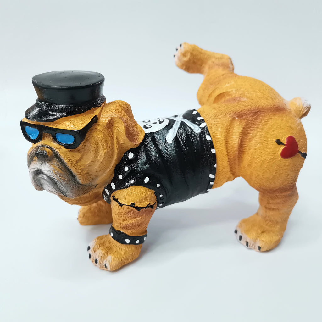 Adorable Resin Bulldog Statue Perfect for Home Garden Decoratio