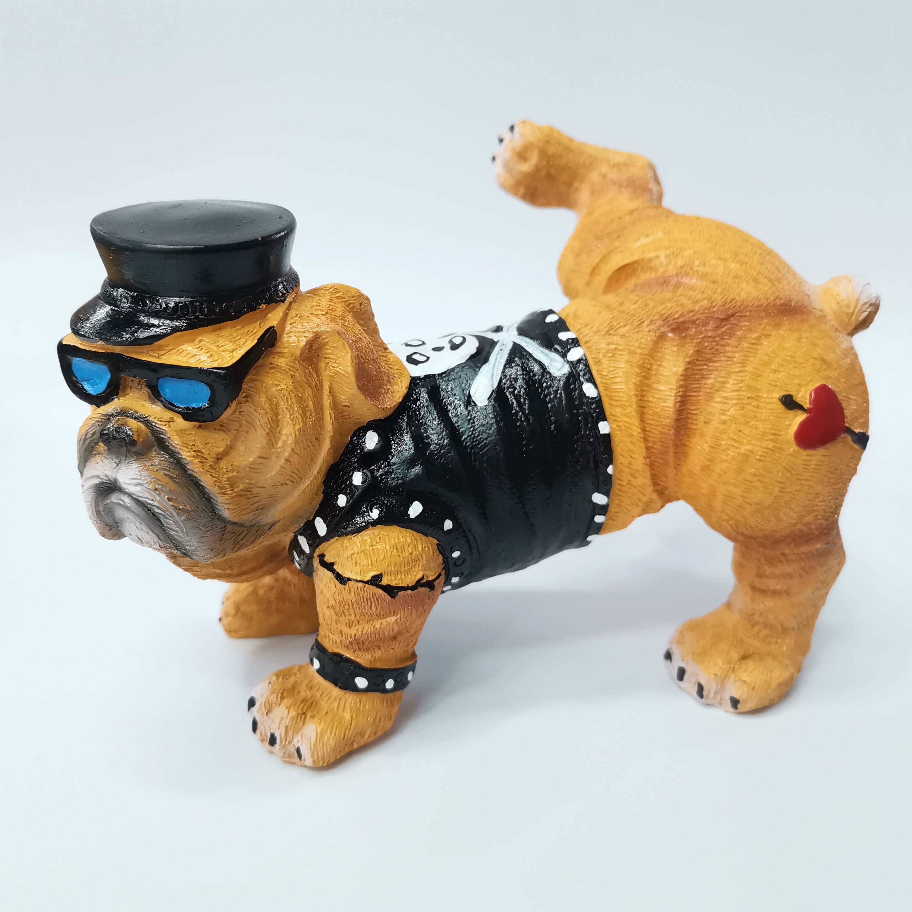 Adorable Resin Bulldog Statue Perfect for Home Garden Decoratio