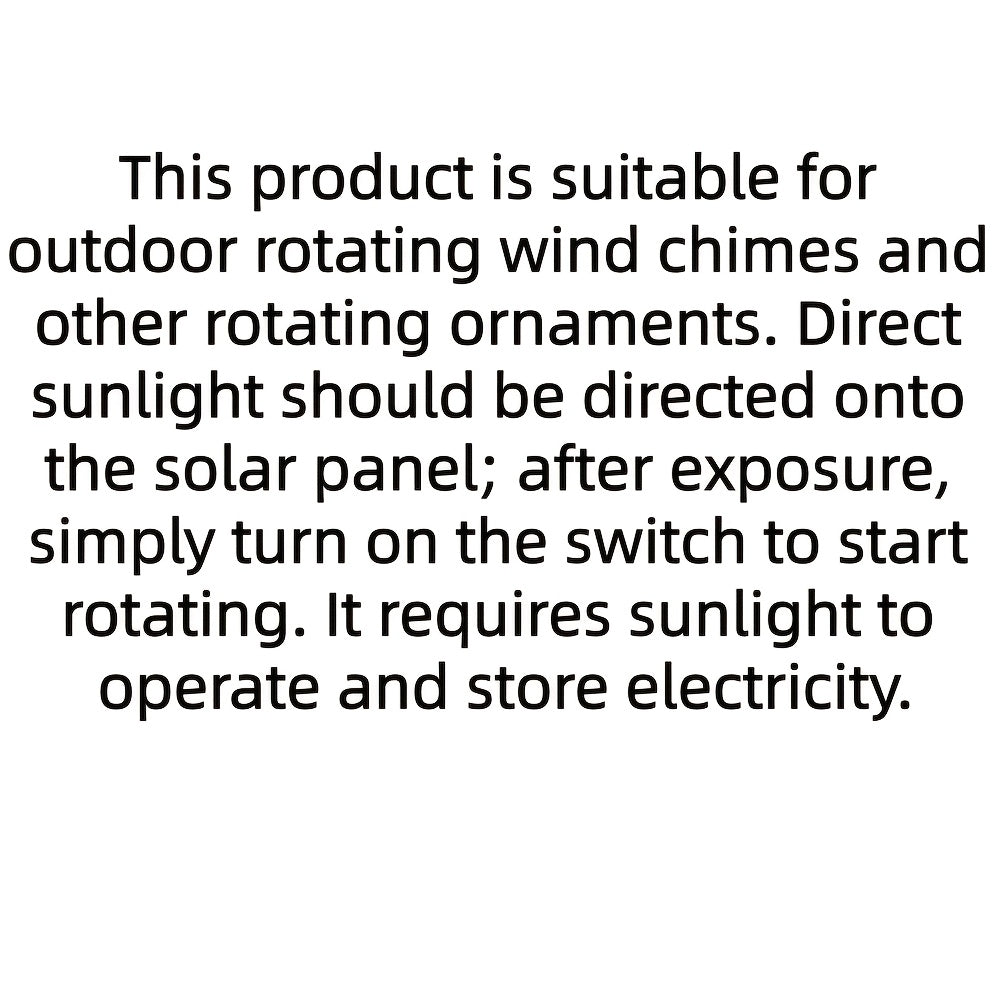 Wind Spinner Solar Motor with Hook Solar Powered Wind Chime Ornament Rotating Outdoor Decor Wind Spinner Solar Motor