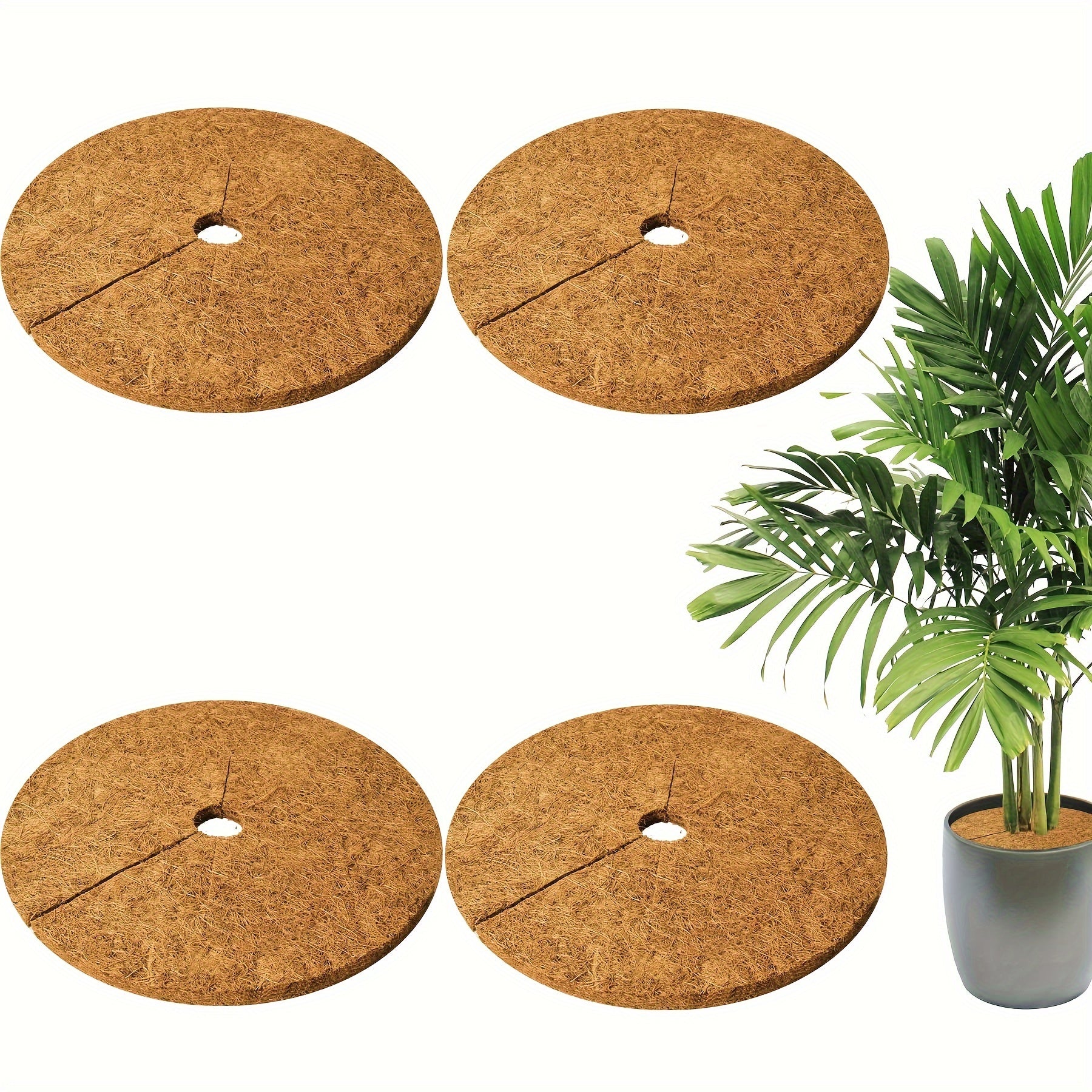7 Pieces Of Coconut Fiber Cover Ring Tree Protection Mat, 15.7 Inch Coconut Shell Tree Protection, Tree Ring Mat Tree Tray Plant Mulch, Suitable For Indoor Or Outdoor Use